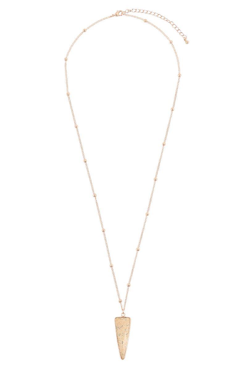 Hdn3119 - Arrowhead Shape Stone Pendant Necklace