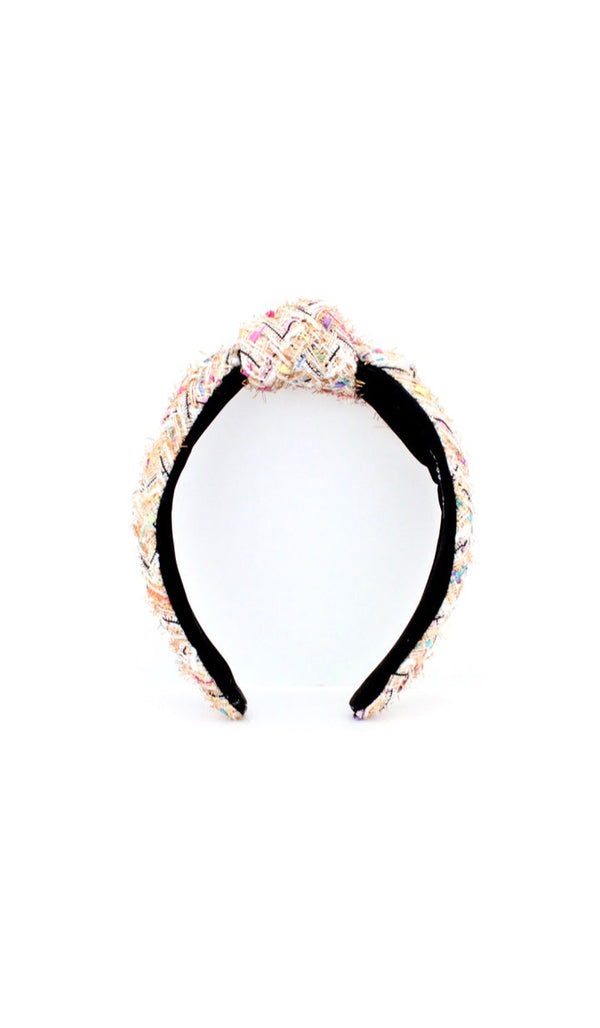 Knotted Headband | Pink Tweed