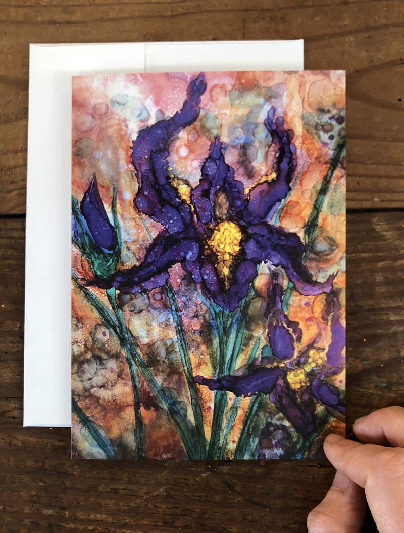Purple Irises : Greeting Card