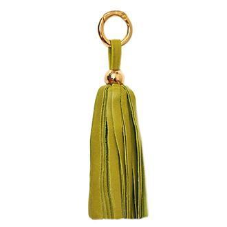 Leather Tassel -  Lime/Gold