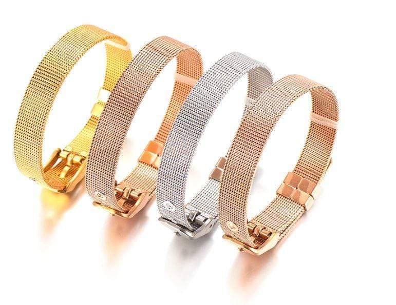 Stainless Steel Slider Bracelet -Gold