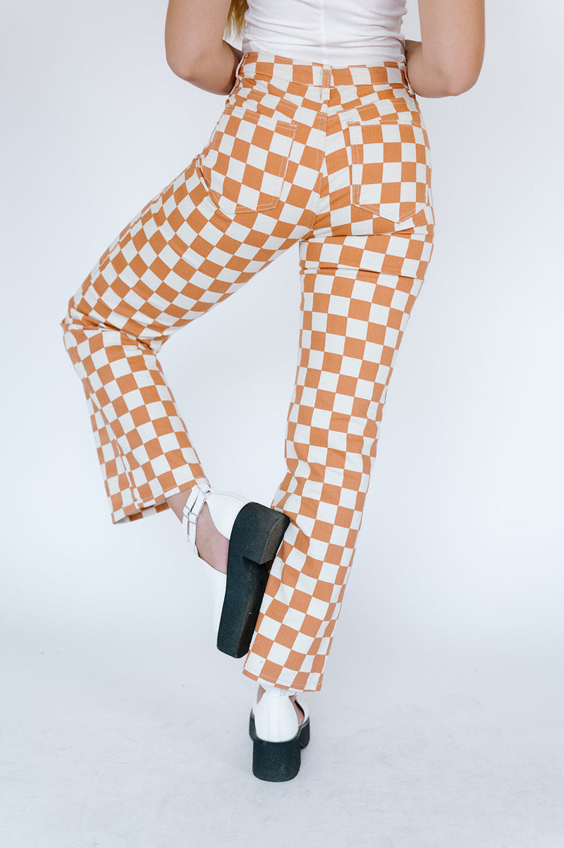 Check Up on It Checkered Pants – Boho Jeans