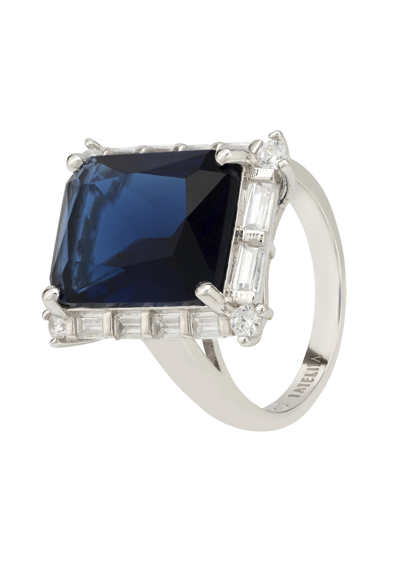 Tudor Silver Ring Sapphire