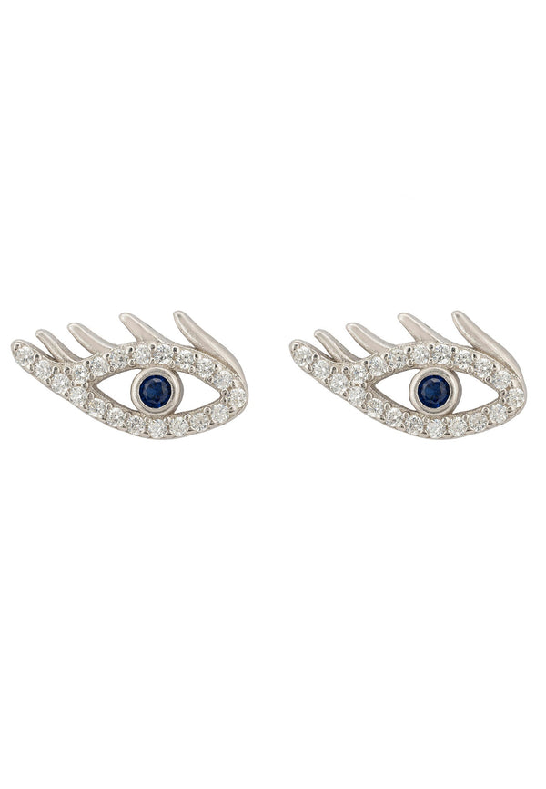 Eye of Horus Stud Earrings Silver