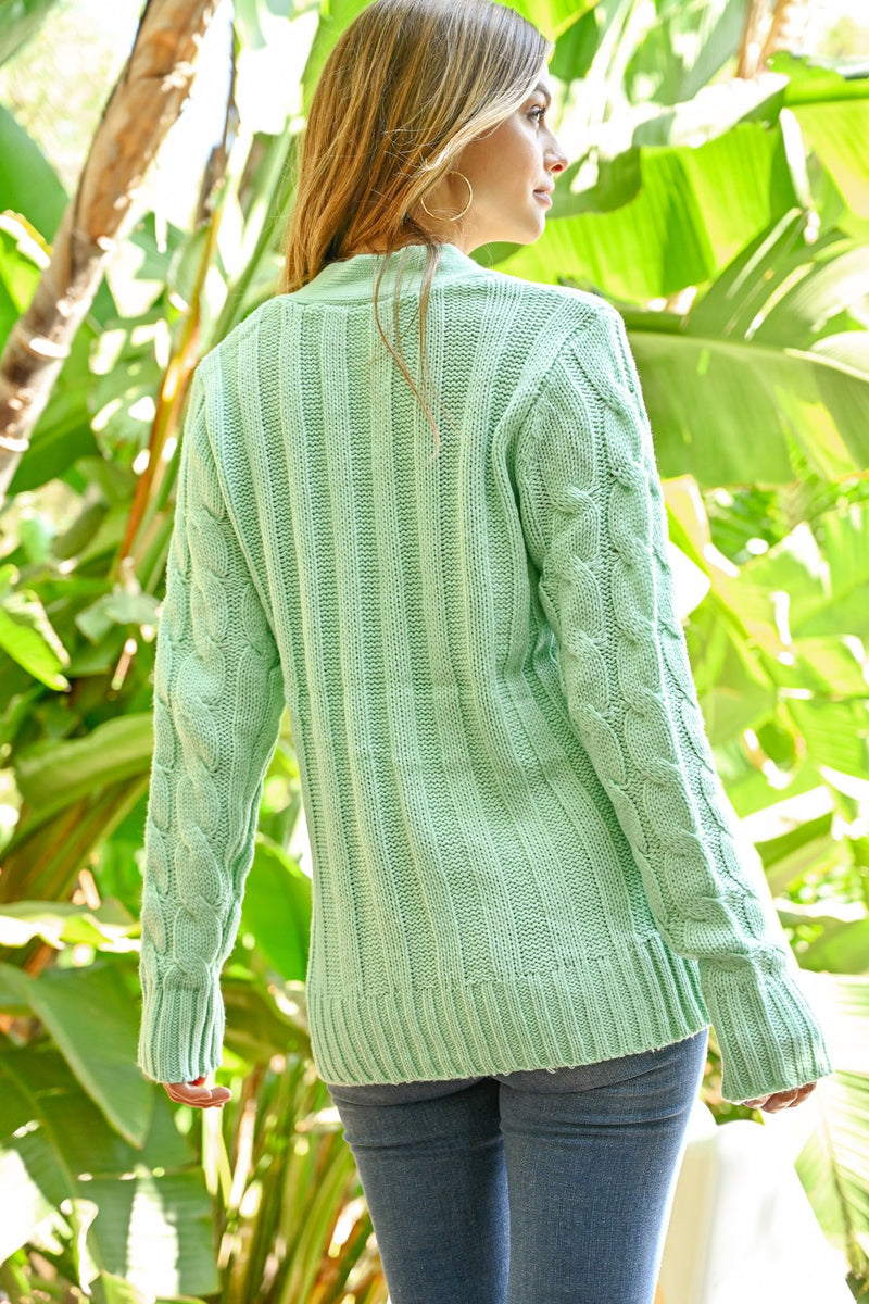 Cable Sweater With Pockets