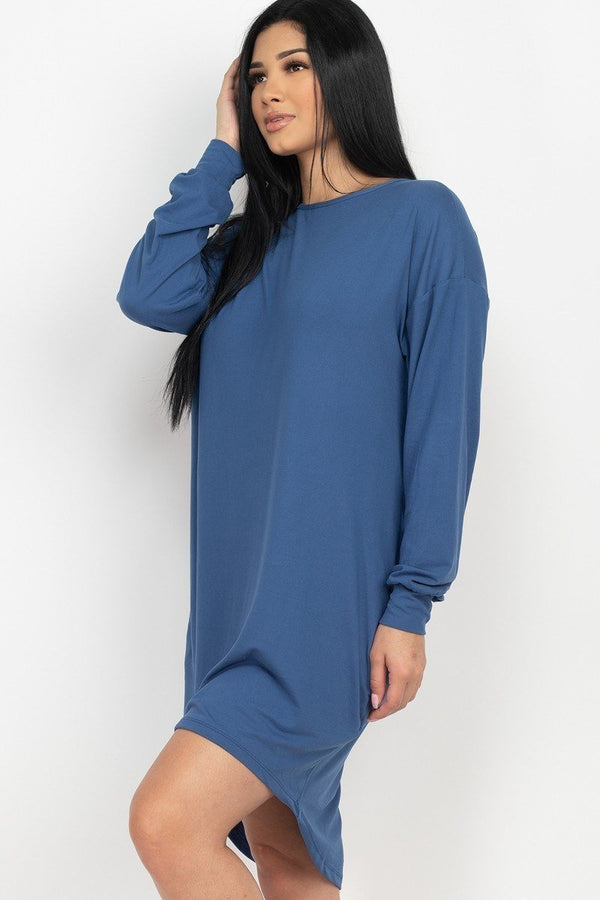 Comfortable & Cute High Low Dress (Blue)