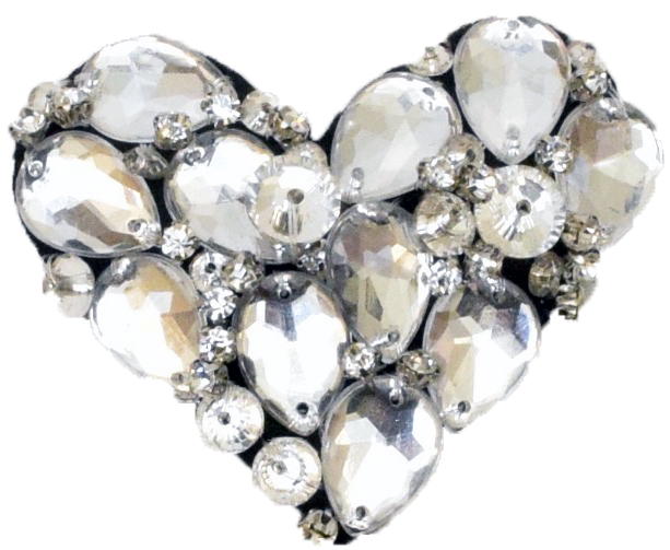 Crystal Heart - Womens Hair Pin/ Comb-Rhine Stone Embellished Accessory