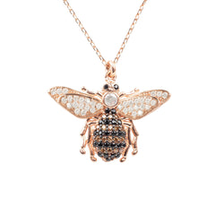 Honey Bee Pendant Necklace Rosegold