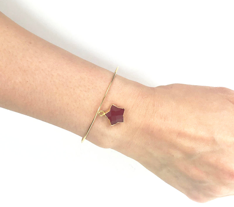 Ruby Star Adjustable Bangle Bracelet