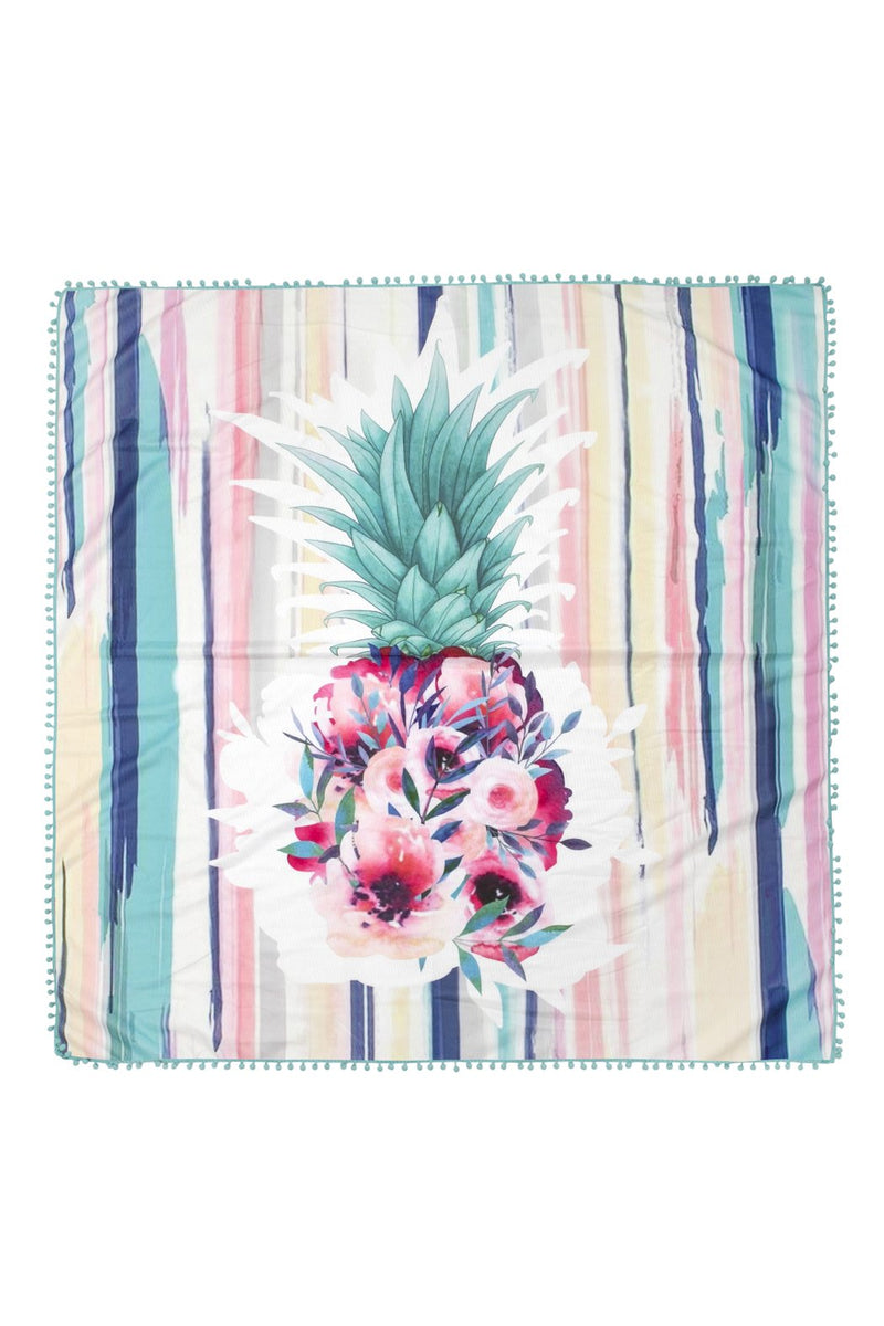 Hdf2758-21 - Floral Pineapple Square Towel