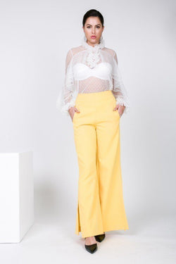 Daintily Slit Wide Pants