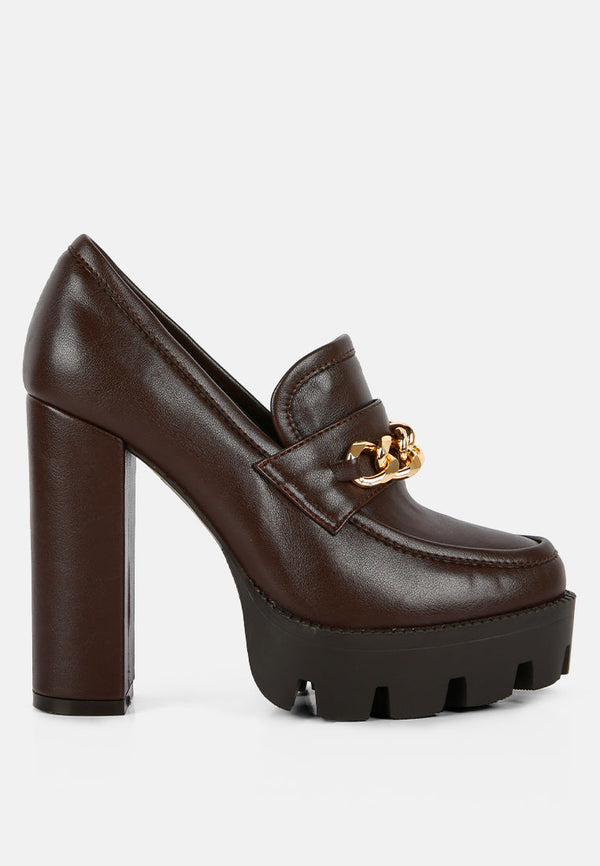 Y2k Chunky High Block Heeled Loafers