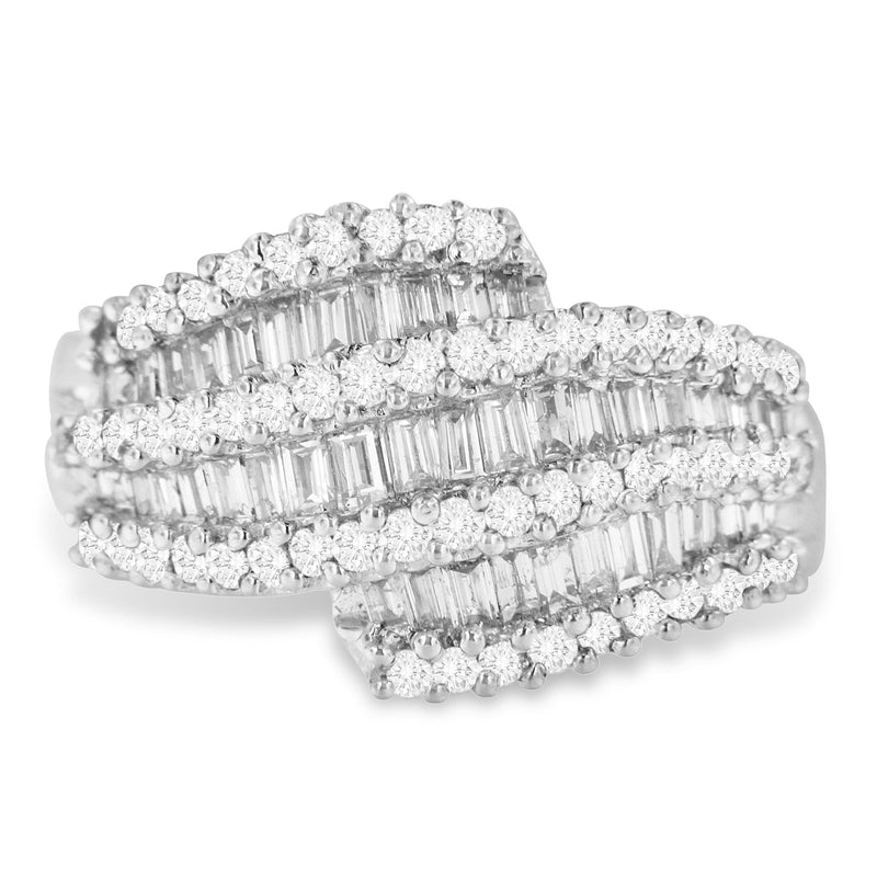 14K White Gold Diamond Cocktail Ring Band (1 3/4 Cttw, H-I Color, SI2-I1 Clarity) - Size 8