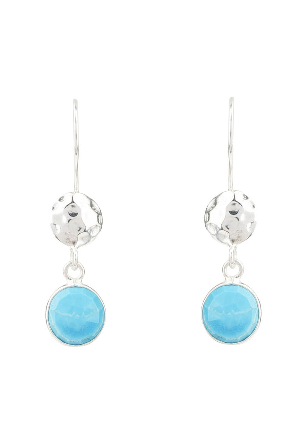 Circle & Hammer Earring Silver Turquoise