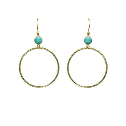 Amazonite Bezel Circle Earrings