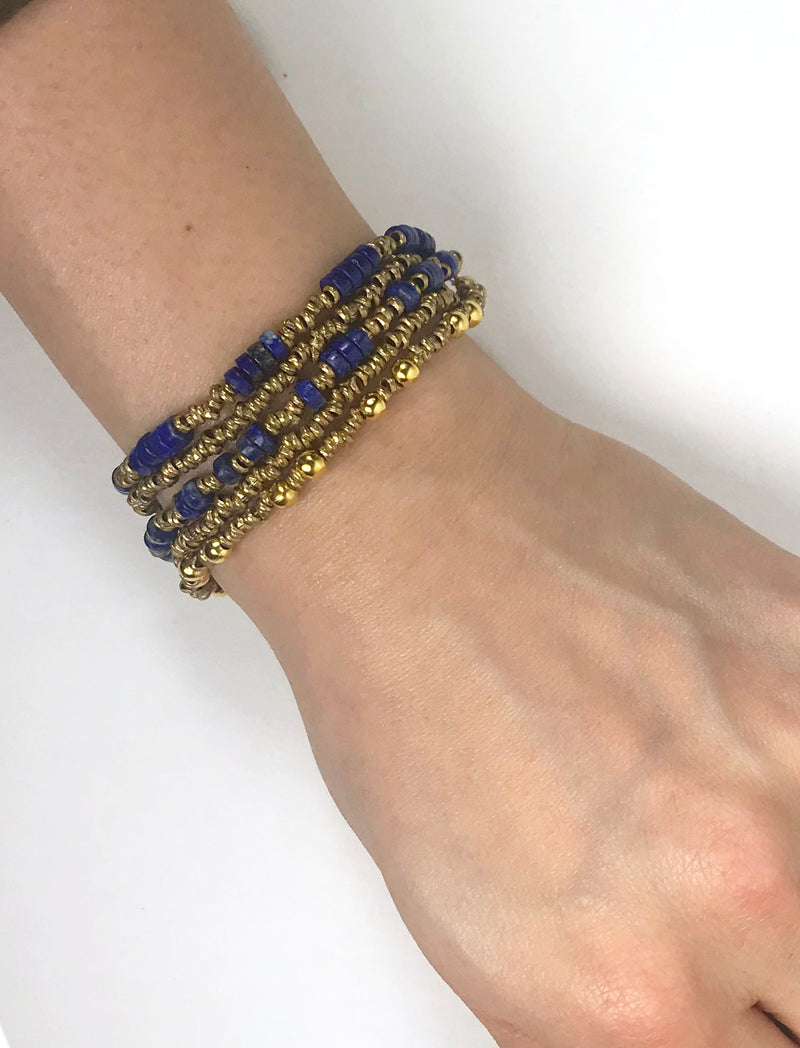 Multi Strand Lapis Lazuli Bracelet
