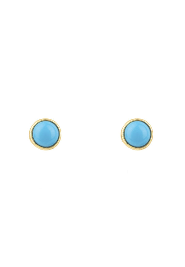 Petite Stud Earring Gold Turquoise