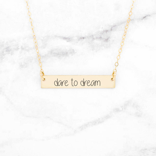 Dare to Dream - Sterling Silver Bar Necklace