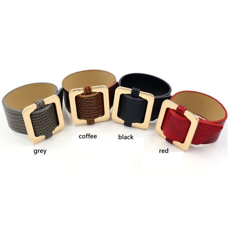 Square Lock Bracelet -Coffee