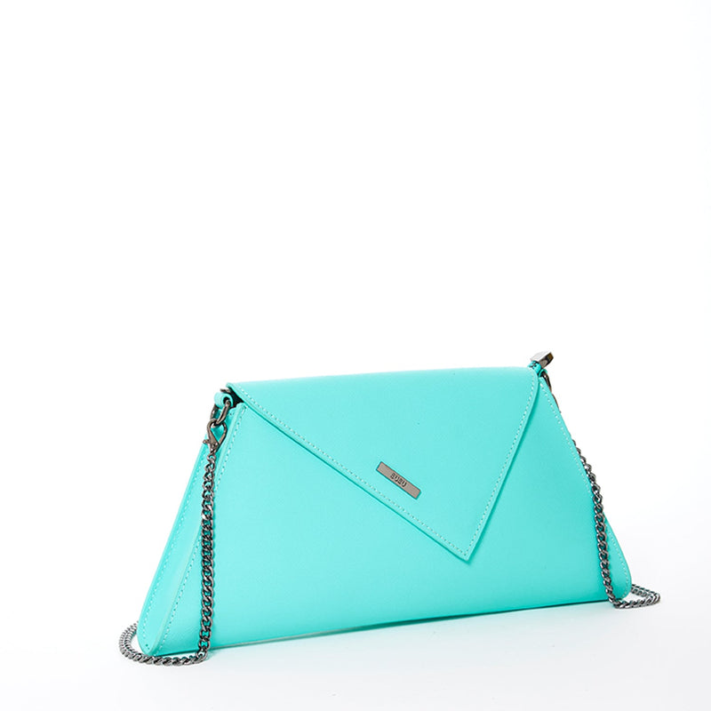 Angelica Turquoise Clutch Leather