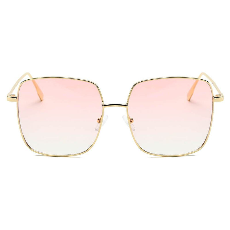 ENOCH | S2068 - Women Metal Flat Lens Square Sunglasses