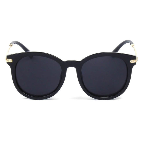 BRUSSELS | 289 - Round P3 Horn Rimmed Sunglasses With Embossed Hinges