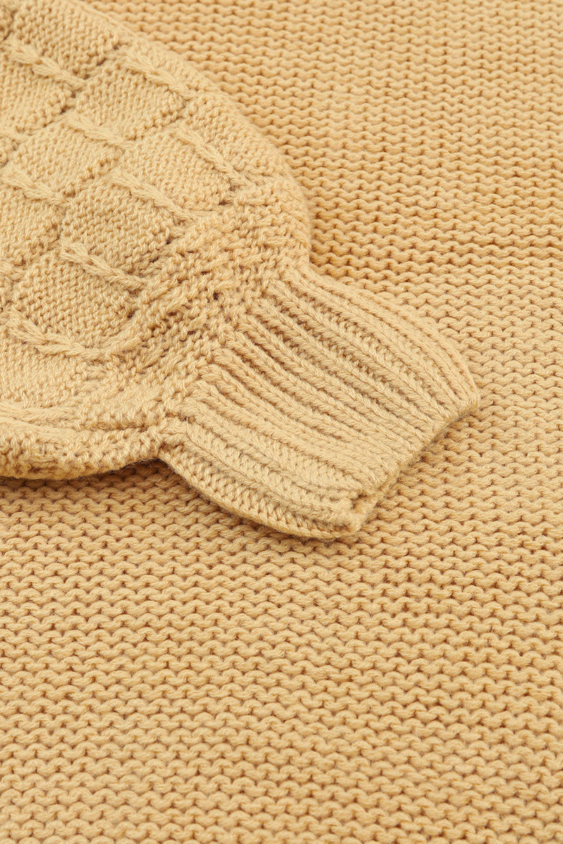 Jayla Hollowed Bubble Sleeve Knit Sweater