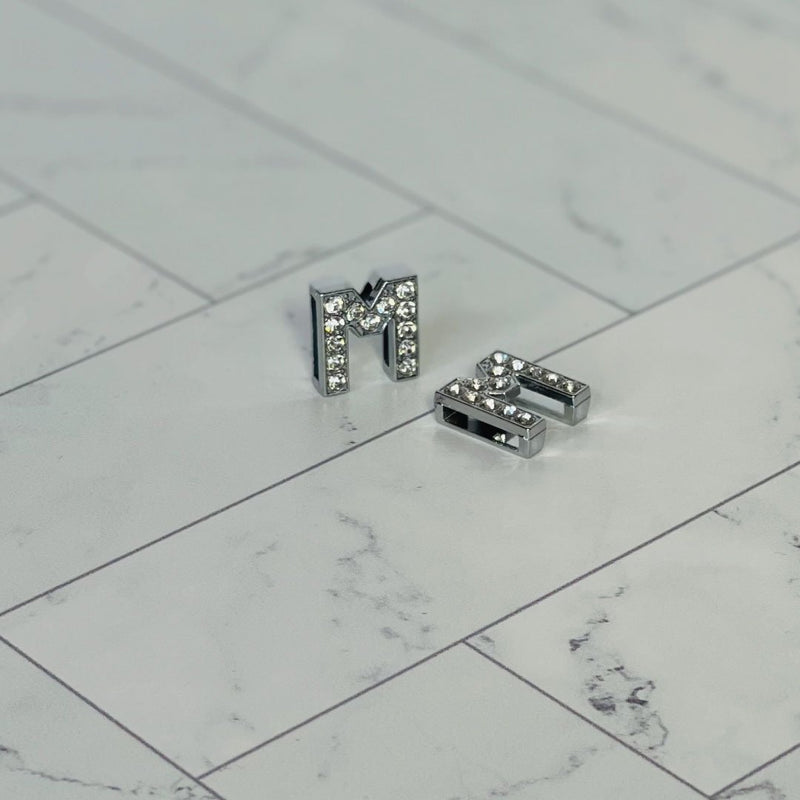 Pavé Letters -Silver Charms