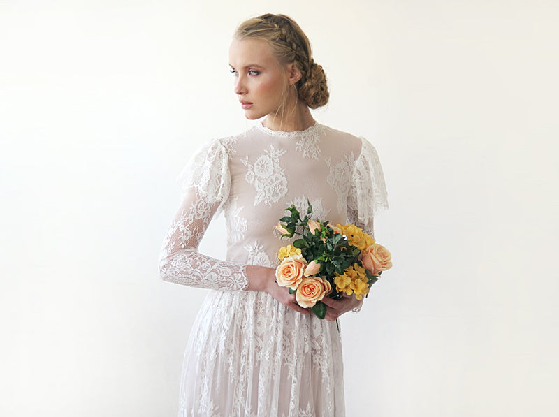 Woodland Vintage Lace Wedding Dress #1206