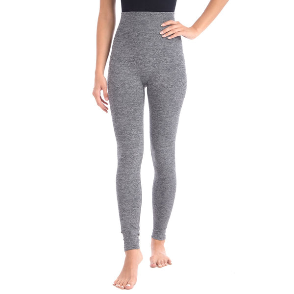 Look at Me Leggings With Double Lyaer 5" Hi-Waistband - Grey Mix