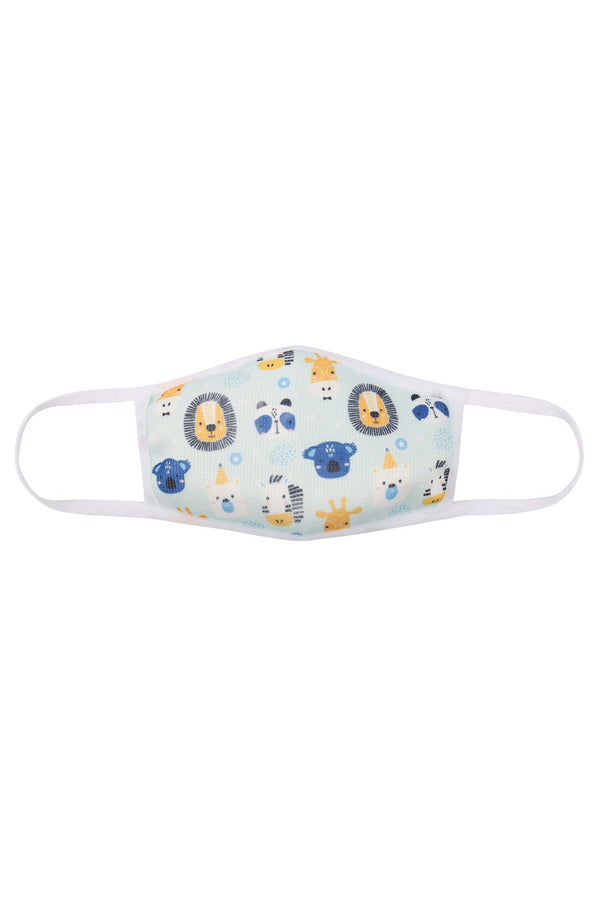 Km-011 - Animal Vector Print Antimicrobial Face Mask for Kids