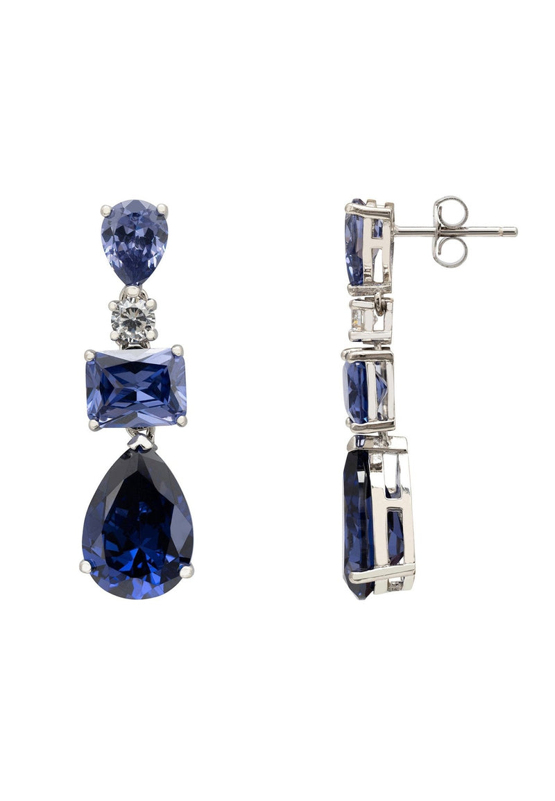 Valentina Drop Earrings Silver Tanzanite