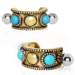 Antique Gold Plated Turquoise Cartilage Cuff Earring
