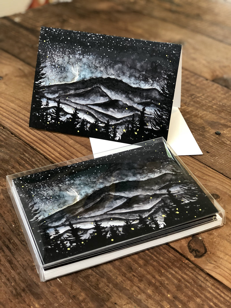 Smoky Mountains Storm at Night : Greeting Card