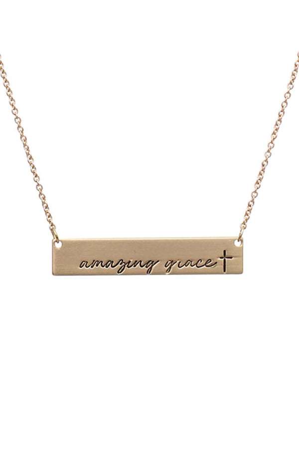 "Amazing Grace" Message Bar Necklace