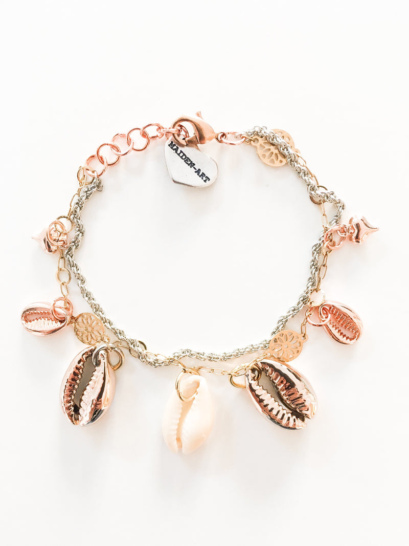 Seashells and 18kt Gold Plated Bracelet