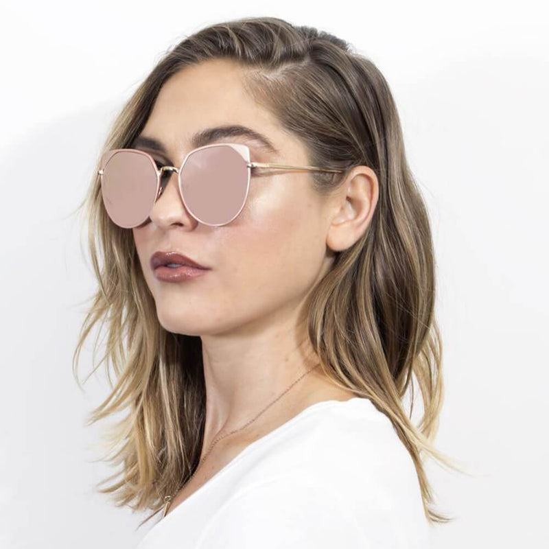 HERSHEY | A17 - Women's Flat Lens Metal Frame Cat Eye Sunglasses