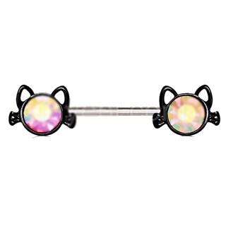 316L Stainless Steel Black Cat Nipple Bar