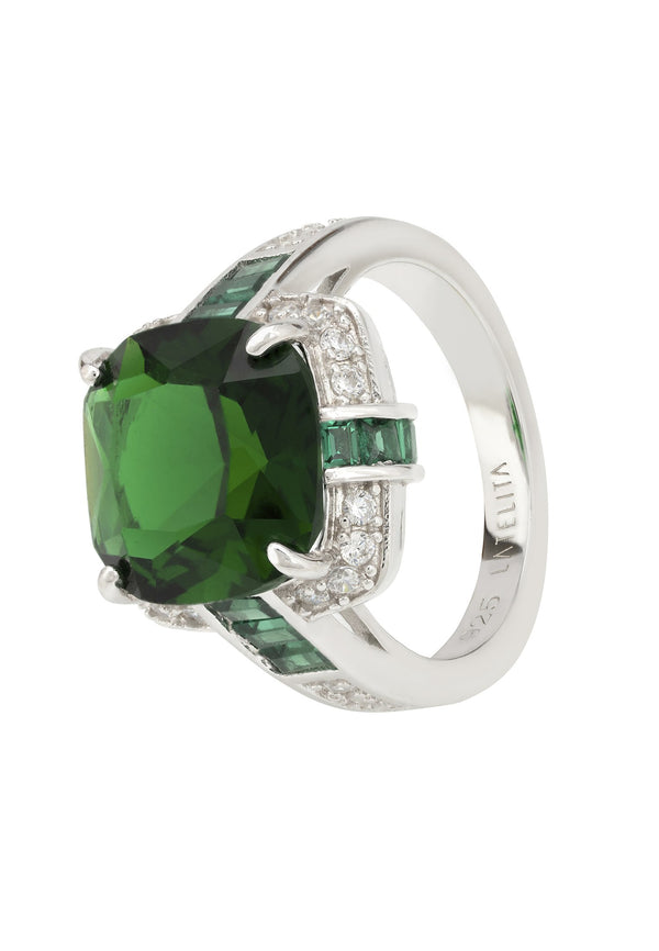 Windsor Silver Ring Emerald