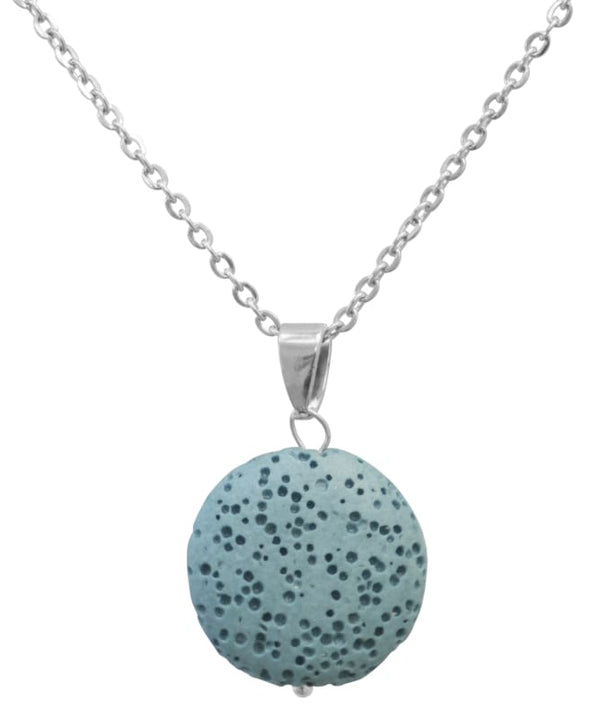 Light Blue Lava Stone Essential Oil Necklace