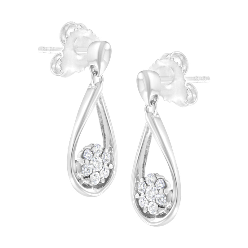 .925 Sterling Silver 1/3 Cttw Lab-Grown Diamond Drop Earring (F-G Color, VS2-SI1 Clarity)