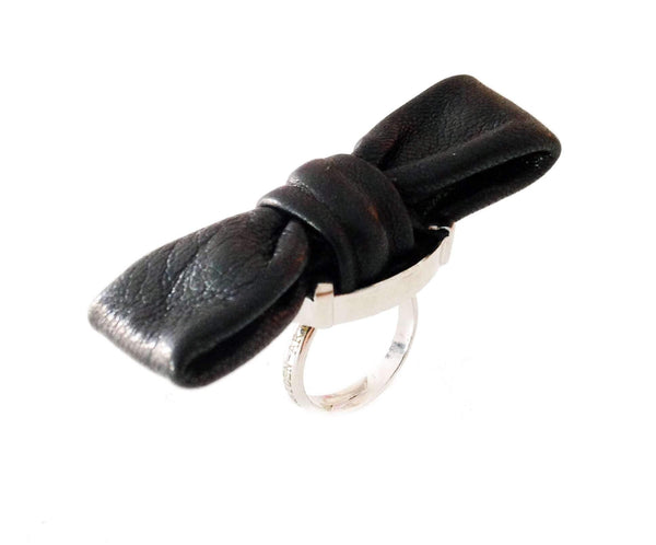 True Leather Bow Rings