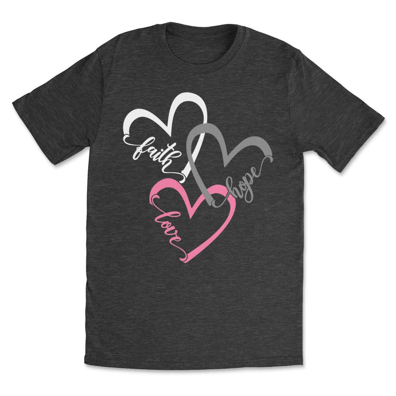 Women's Faith Love Hope Heart Tee T-Shirts