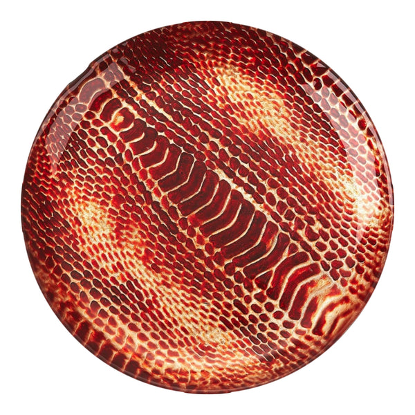 Set/4 SNAKESKIN 6.5" CORAL CANAPE PLATES