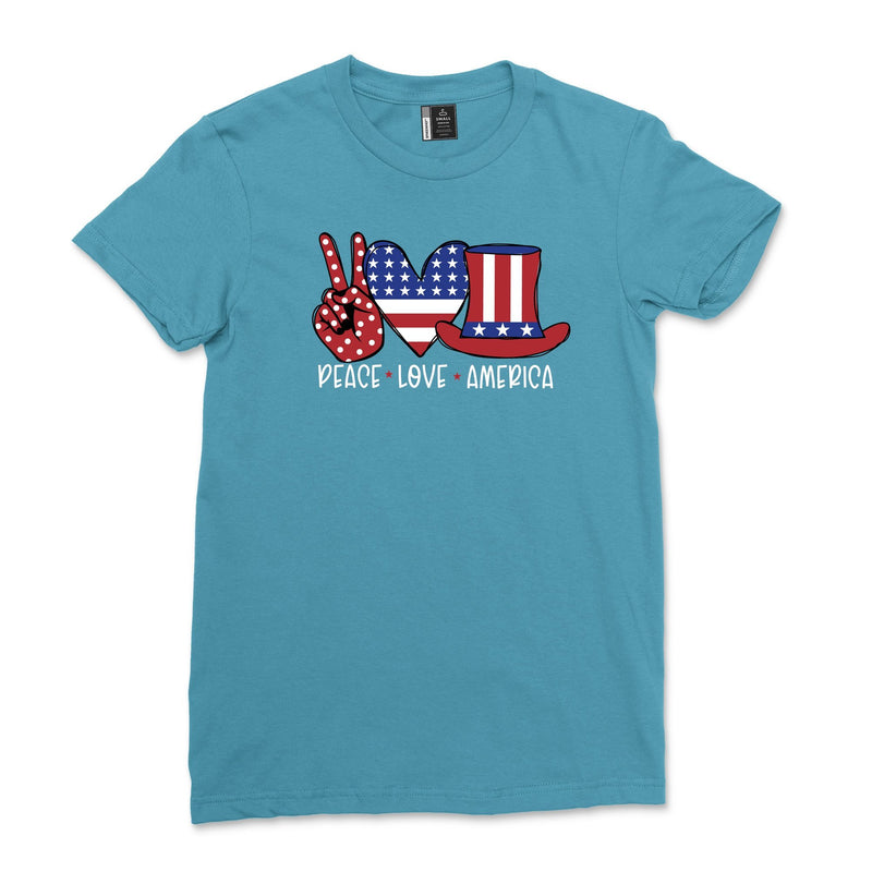 Peace Love America Tshirt Women 4th July Shirt Casual USA Americana Tie Dye Tshirt Mens American Flag Pride Tshirt Tee W
