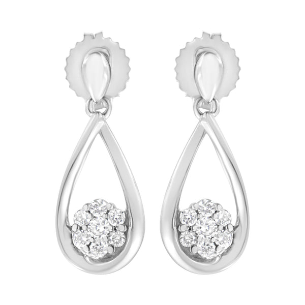 .925 Sterling Silver 1/3 Cttw Lab-Grown Diamond Drop Earring (F-G Color, VS2-SI1 Clarity)