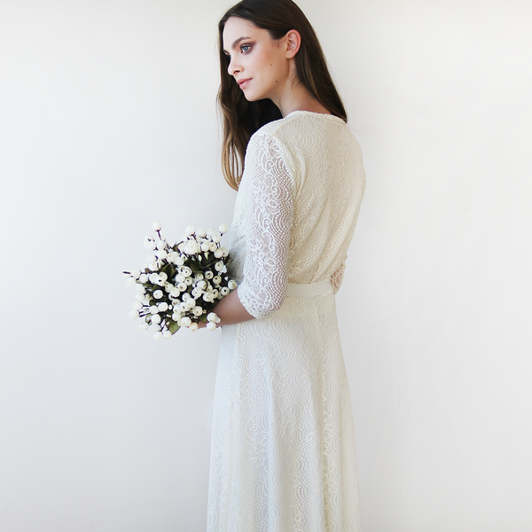 Ivory Lace Wedding Maxi Skirt #3021