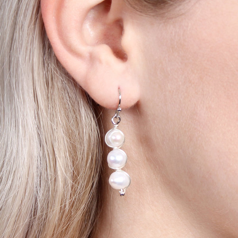 25404 - Pearl Wired Wrap Earrings