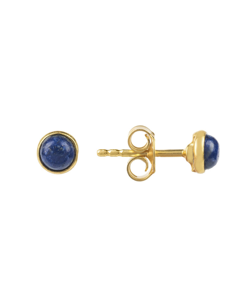 Petite Stud Earring Gold Lapis Lazuli