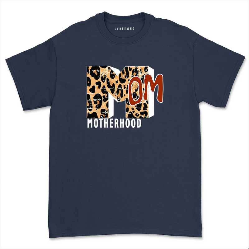 Women Retro Mom Motherhood Shirt Funny Leopard Print Letter Mama T-Shirt Short Sleeve Tees Casual Tops